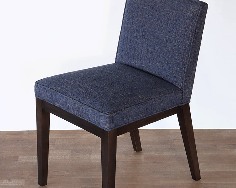 Parsons Side Chair In Ink Fabric And Charcoal Legs