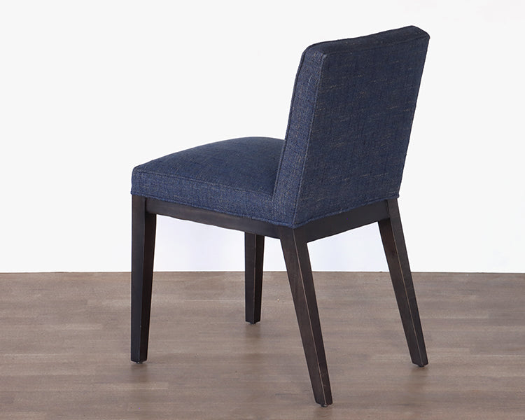 Parsons Side Chair In Ink Fabric And Charcoal Legs