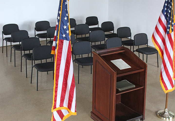 Black Stacking Press Conference Or Meeting Chair