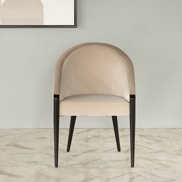 Plush Velvet Curved Back Side Chair w/ Tapered Legs