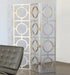 Antique Silver Wood Mandala Room Screen