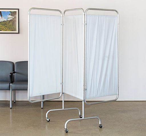 SCR34 - 3 Panel White Privacy Screen