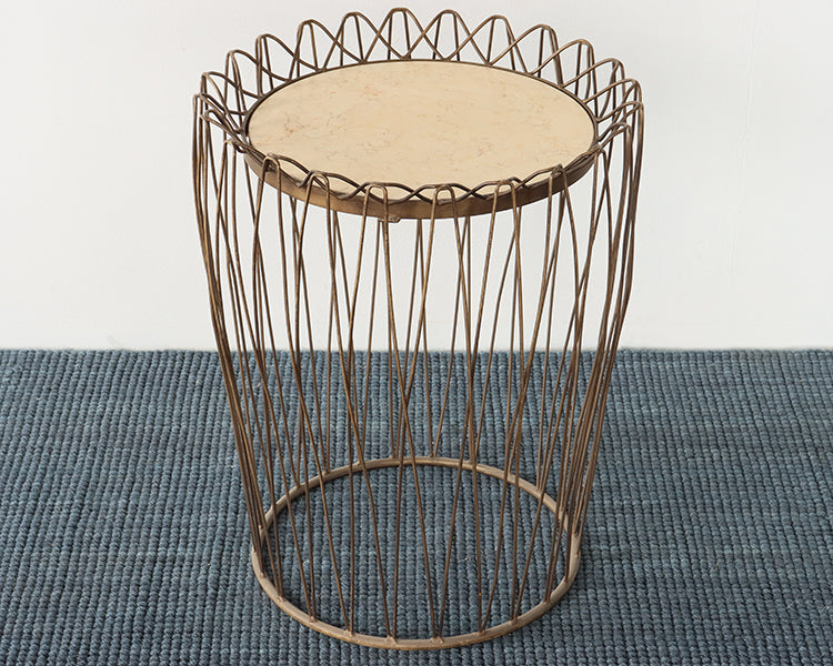 Wire and Marble End Table