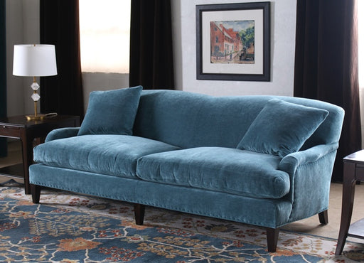 SF133 Peacock Coral Velvet Sofa with 2 Matching Pillows