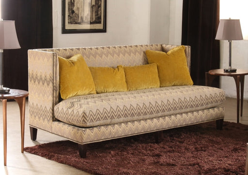 SF134 - Zigzag Sofa with Nailhead Trim and 4 Chartreuse Pillows