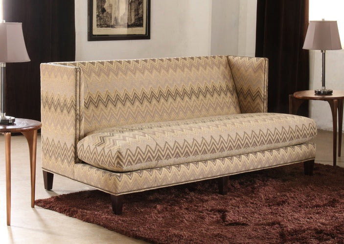 SF134 - Zigzag Sofa with Nailhead Trim and 4 Chartreuse Pillows