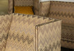 LC207 Zigzag Lounge Chair with Nailhead Trim and 1 Chartreuse Velvet Pillow