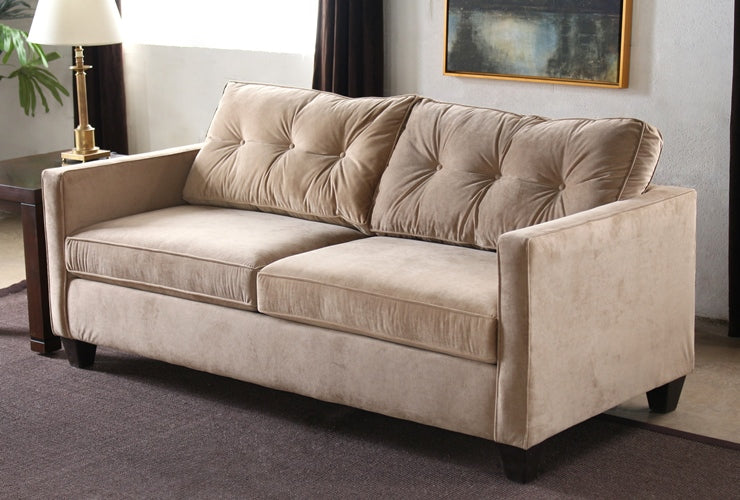 SF151 Caramel Tufted Velvet Sofa