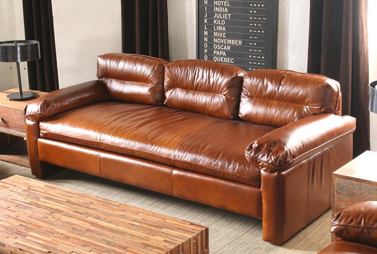 SF167 Silverado Sofa in Caramel Leather 