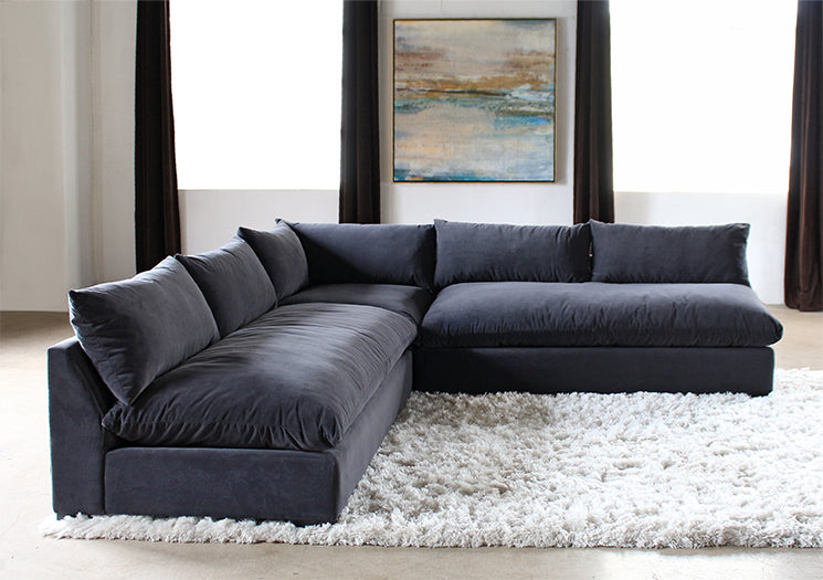SF184 Grant 3 Piece Sectional in Charcoa