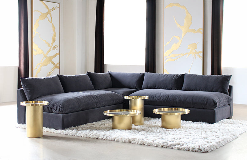 SF184 Grant 3 Piece Sectional in Charcoa