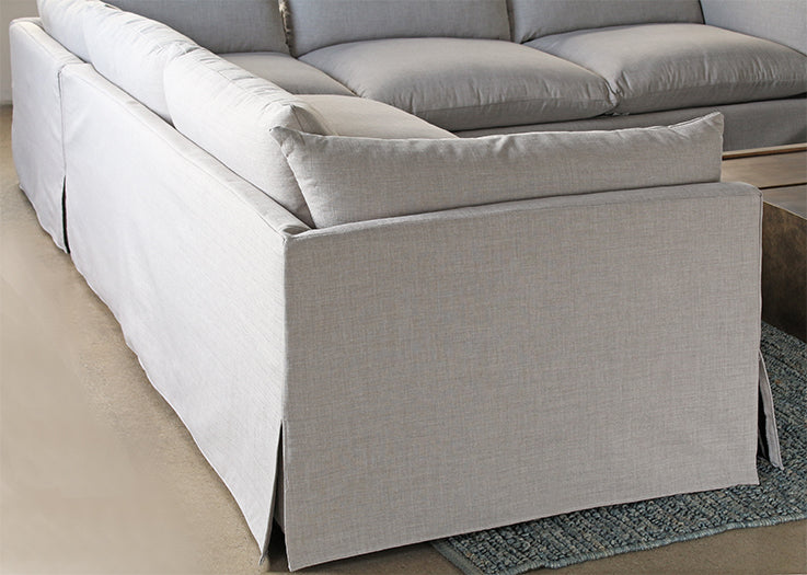 SF185 Beige Slipcover 3 Piece Sectional