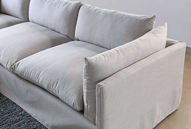 SF185 Beige Slipcover 3 Piece Sectional