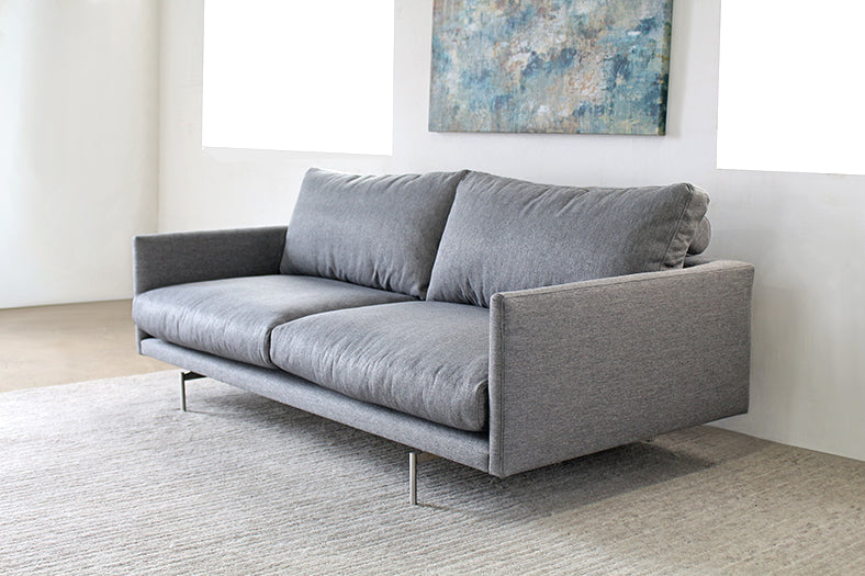 SF196 Union Sofa in Charcoal with Brushed Stainless Steel Legs