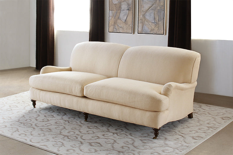 George Smith Style Tightback Sofa in Linato Cream