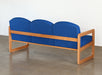 SF202 Natural Oak Sofa in Blue Upholstery