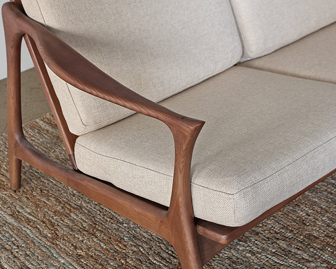SF203 Danish Modern Sofa With Beige Upholstery