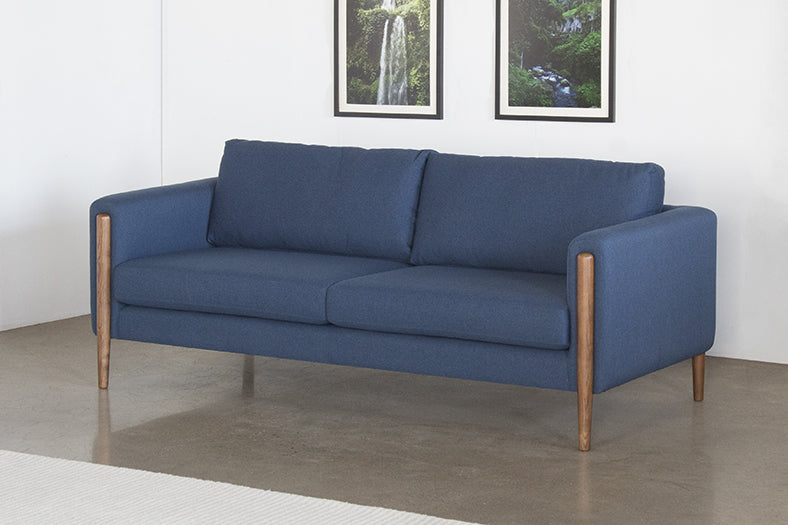 SF212 Steen Sofa in Lagoon Blue with Walnut Legs