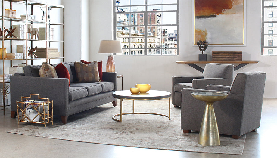 Gray Upholstered Club Chair