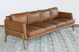 SF230 - Natural Oak Track Sofa with Butterscotch Leather