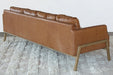 SF230 - Natural Oak Track Sofa with Butterscotch Leather