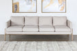 SF231 - Natural Oak Track Sofa With Ivory Upholstery