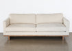 SF232 - Natural Oak Track Arm Sofa With Ivory Upholstery