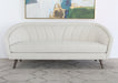 SF236 - Ivory Curved Channeled Back Sofa