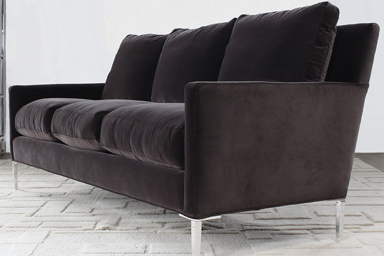 SF238 - Modern 3 Seat Sofa In Smoke Grey Velvet