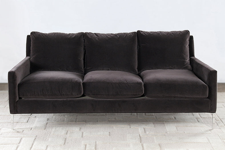 SF238 - Modern 3 Seat Sofa In Smoke Grey Velvet