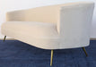 SF239 - Curved Sofa With Tight Back And Antique Brass Legs