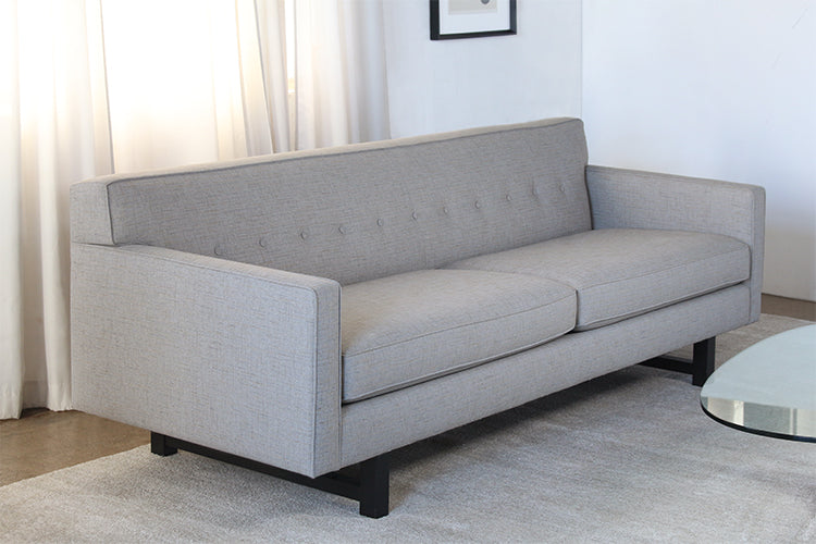 Cement Cross Hatch Subtle Multi Color Woven Sofa