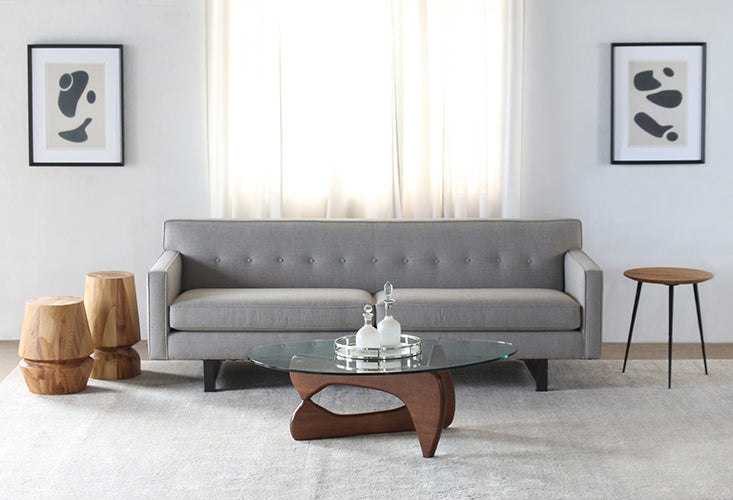 Cement Cross Hatch Subtle Multi Color Woven Sofa