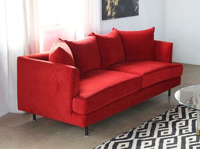 Lexy Sofa In Sangria Velvet