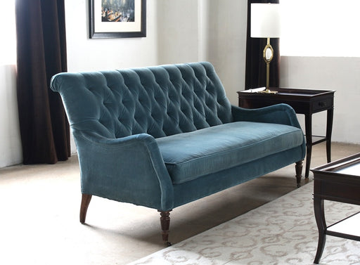 SF24 Peacock Blue Velvet Tufted Sofa