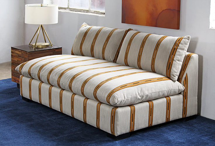 SF250 - Armless Oatmeal And Amber Stripe Sofa
