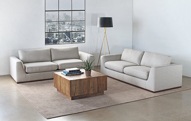 SF252 - Off White Mordern Sofa With Flared Sides