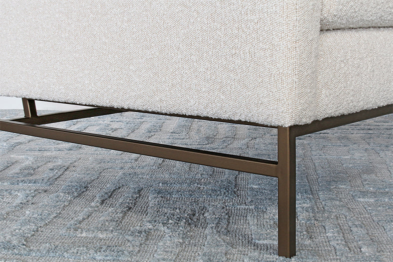 SF263 - Natural Boucle Sofa On Bronze Iron Base 
