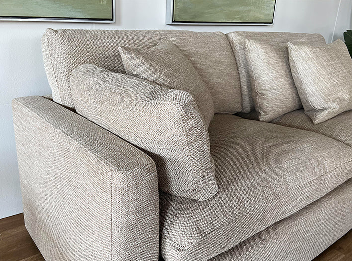 Warm Flax 2 Piece Sectional with Block Legs