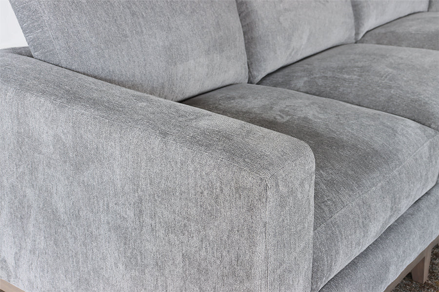 Modern Grey Chenille Sofa w/ Tapered Leg