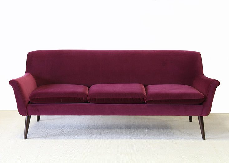 Murphy Sofa In Vineyard Merlot Velvet