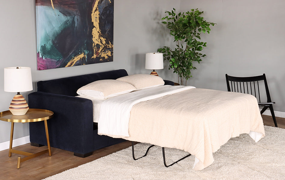Navy 2-Cushion Sleeper Sofa w/ Air Pump