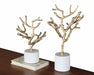 SFIG152 Set of 2 Tree Figurines on Marble Base
