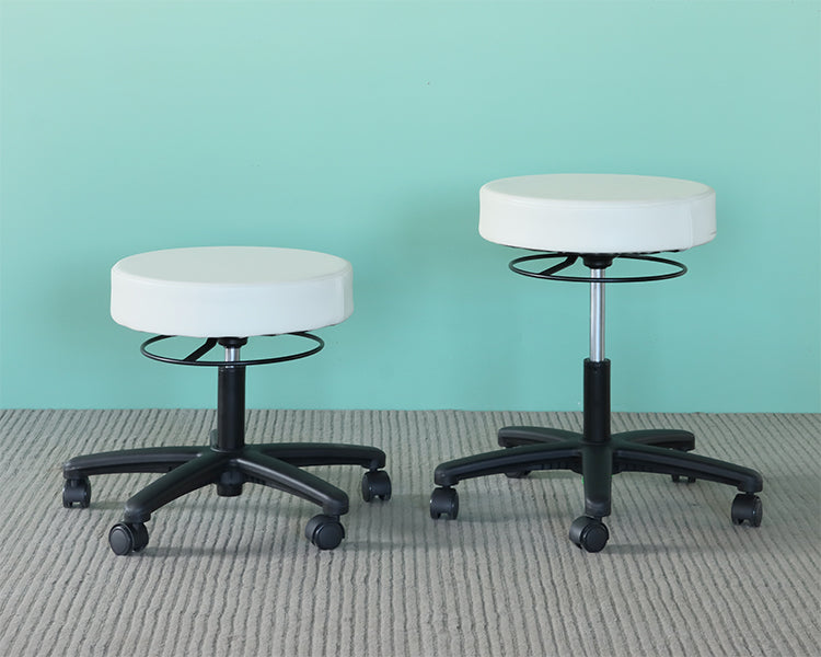 White Medical Stool on Casters