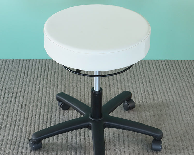 White Medical Stool on Casters