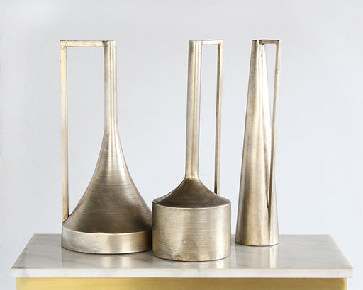 SVS112 Set of 3 Handled Bronze Vases
