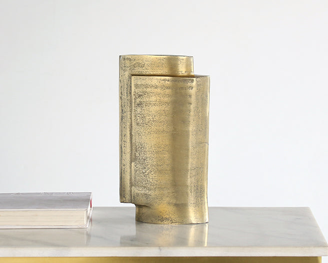 SVS113 Set of 2 Brass Tiered Vases