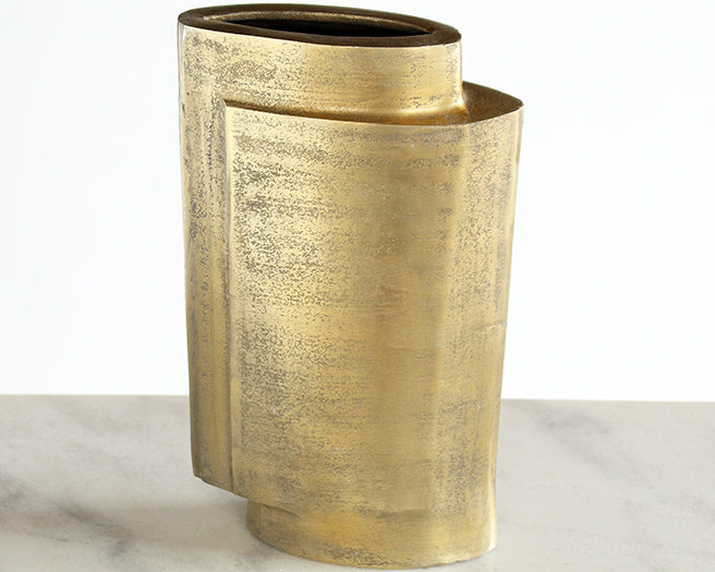 SVS113 Set of 2 Brass Tiered Vases
