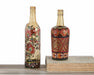 SVS119 - Set of 2 Reclaimed Hand-Painted Bottles
