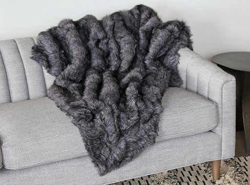 THR16 Charcoal Fur Throw